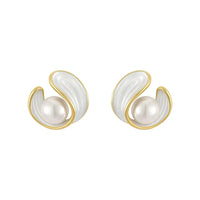 Luxury White Opal Earrings with Pearls in Gold