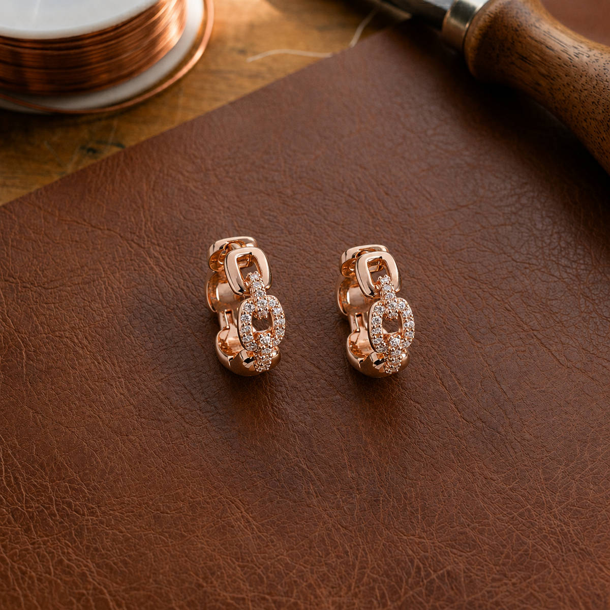 Patricia's Link Copper Earrings