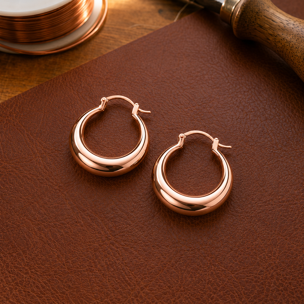 Patricia's Hoop Copper Earrings