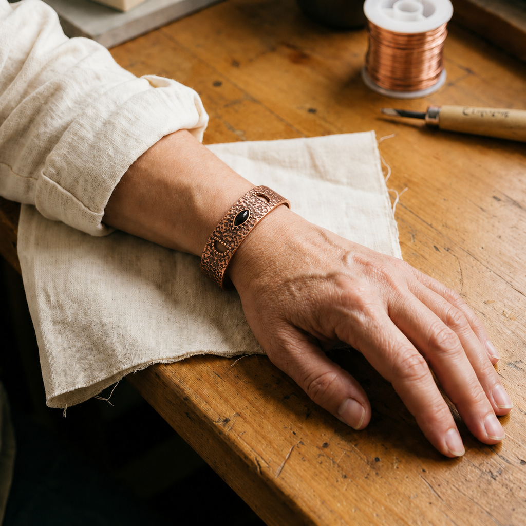 Patricia's Flint Copper Bracelet