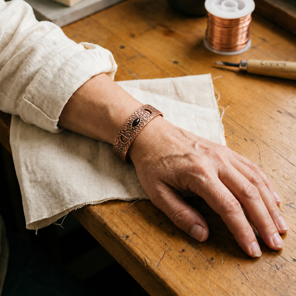 Patricia's Flint Copper Bracelet