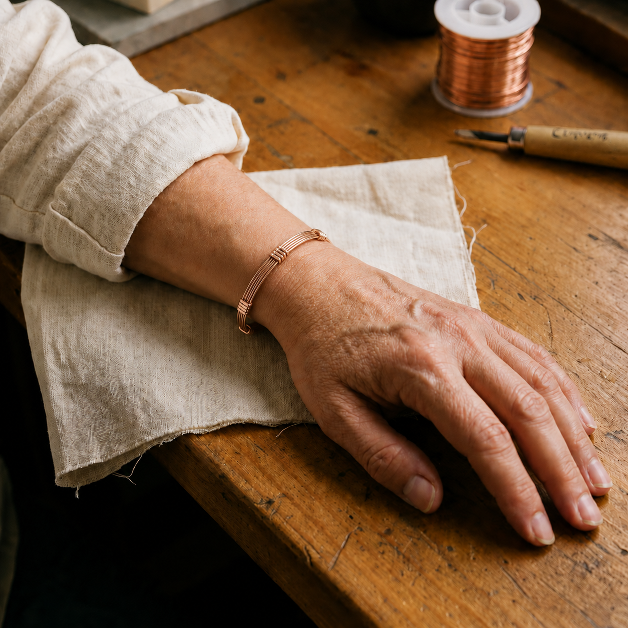 Patricia's Cord Copper Bracelet
