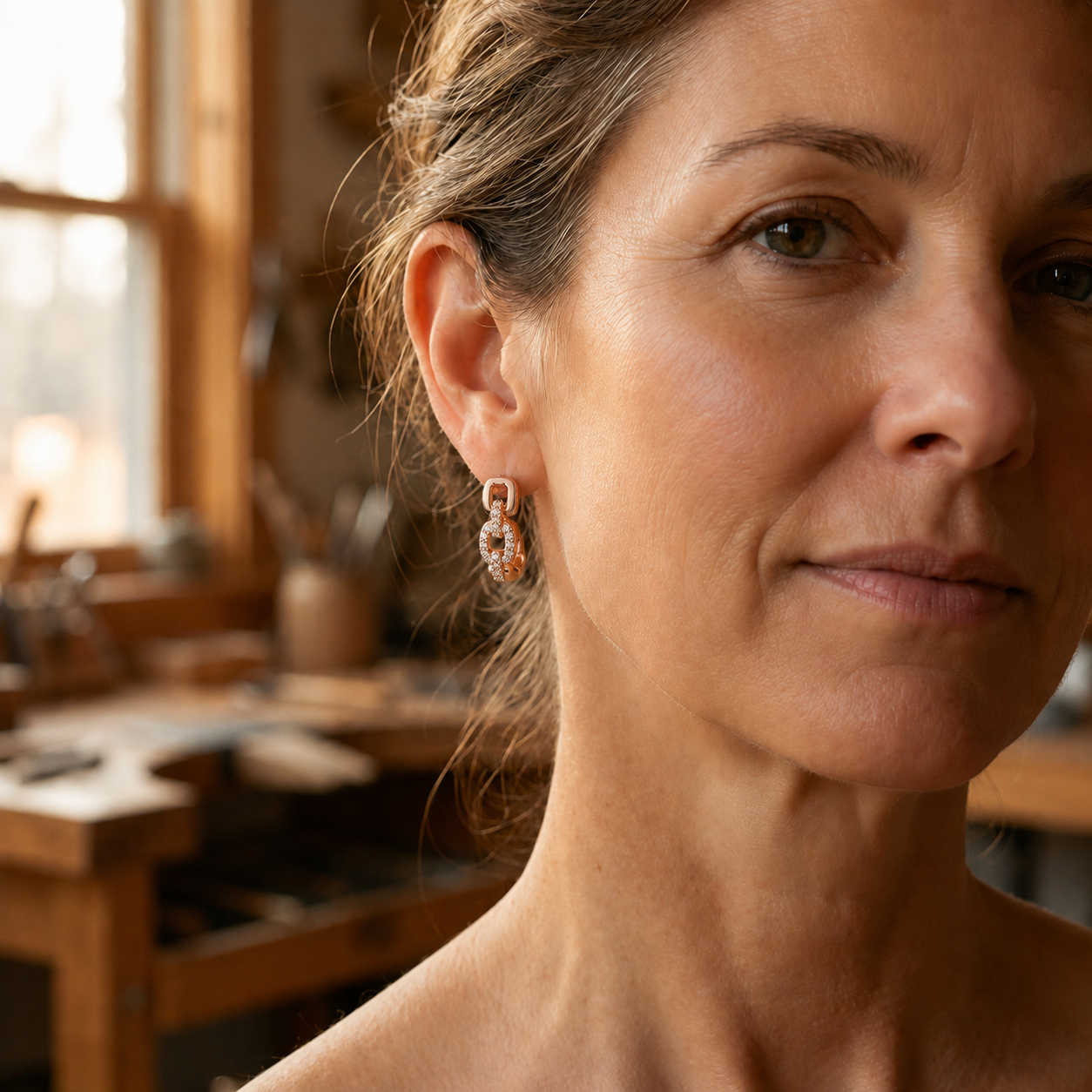 Patricia's Link Copper Earrings
