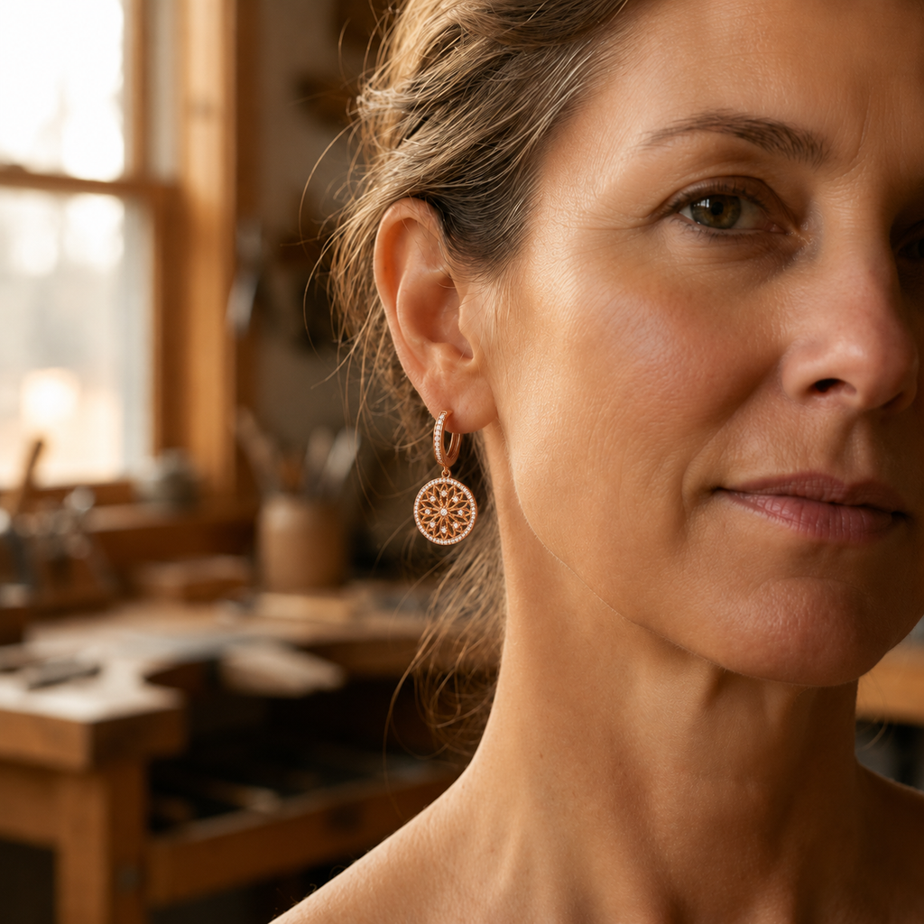 Patricia's Mandala Copper Earrings