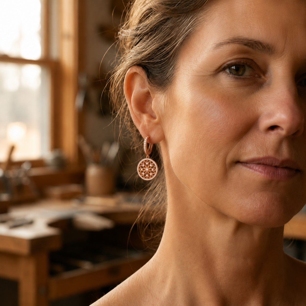 Patricia's Mandala Copper Earrings
