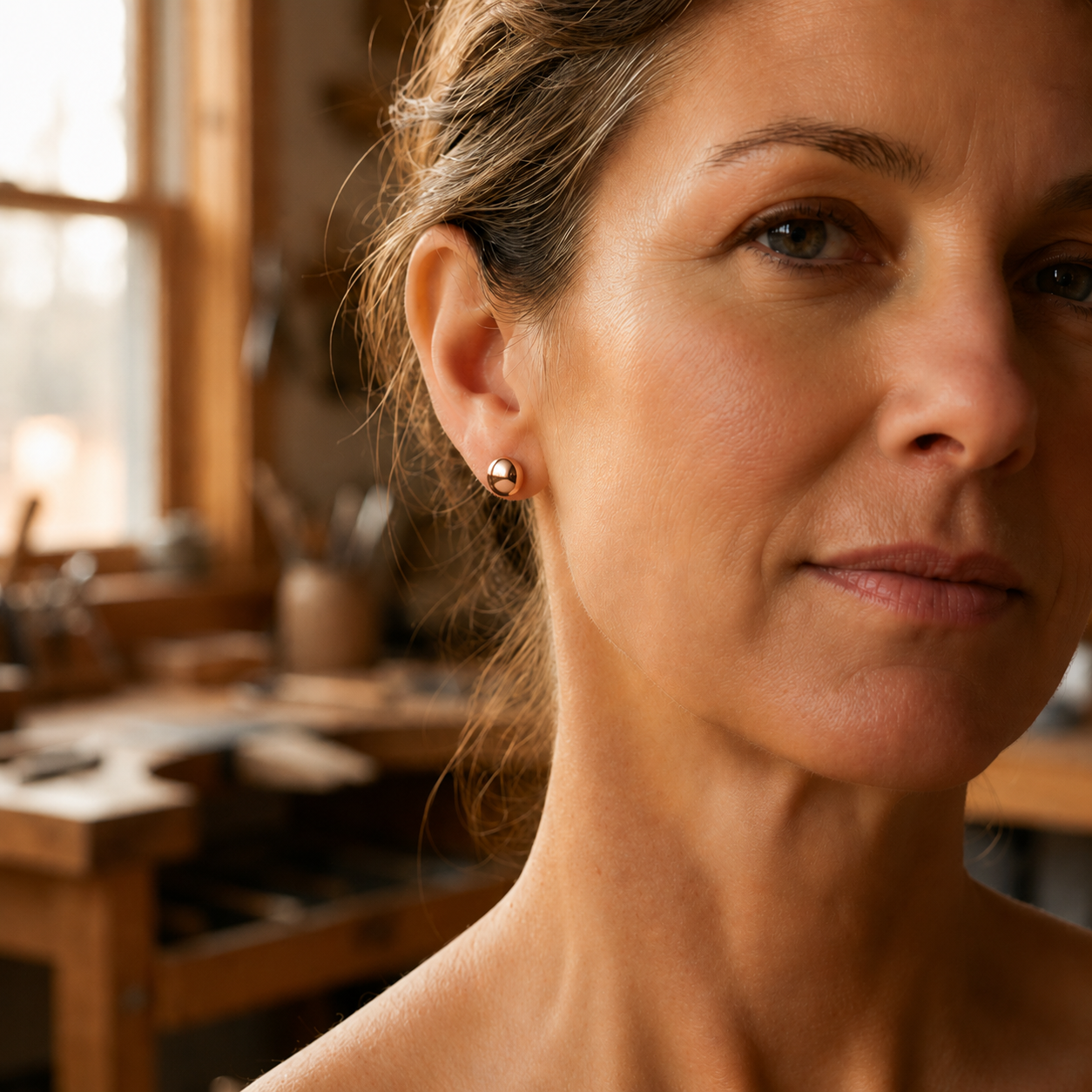 Patricia's Dome Copper Earrings