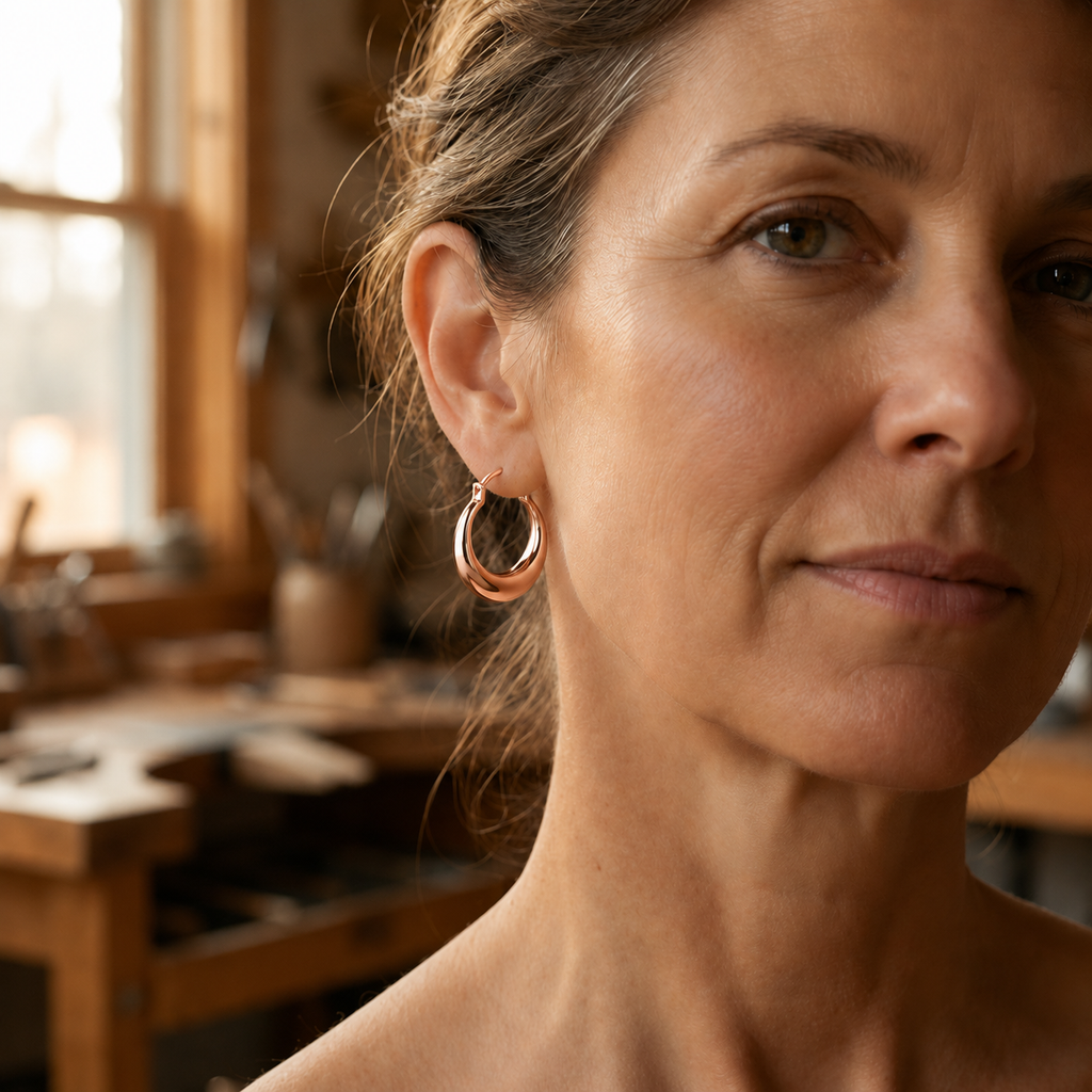Patricia's Hoop Copper Earrings