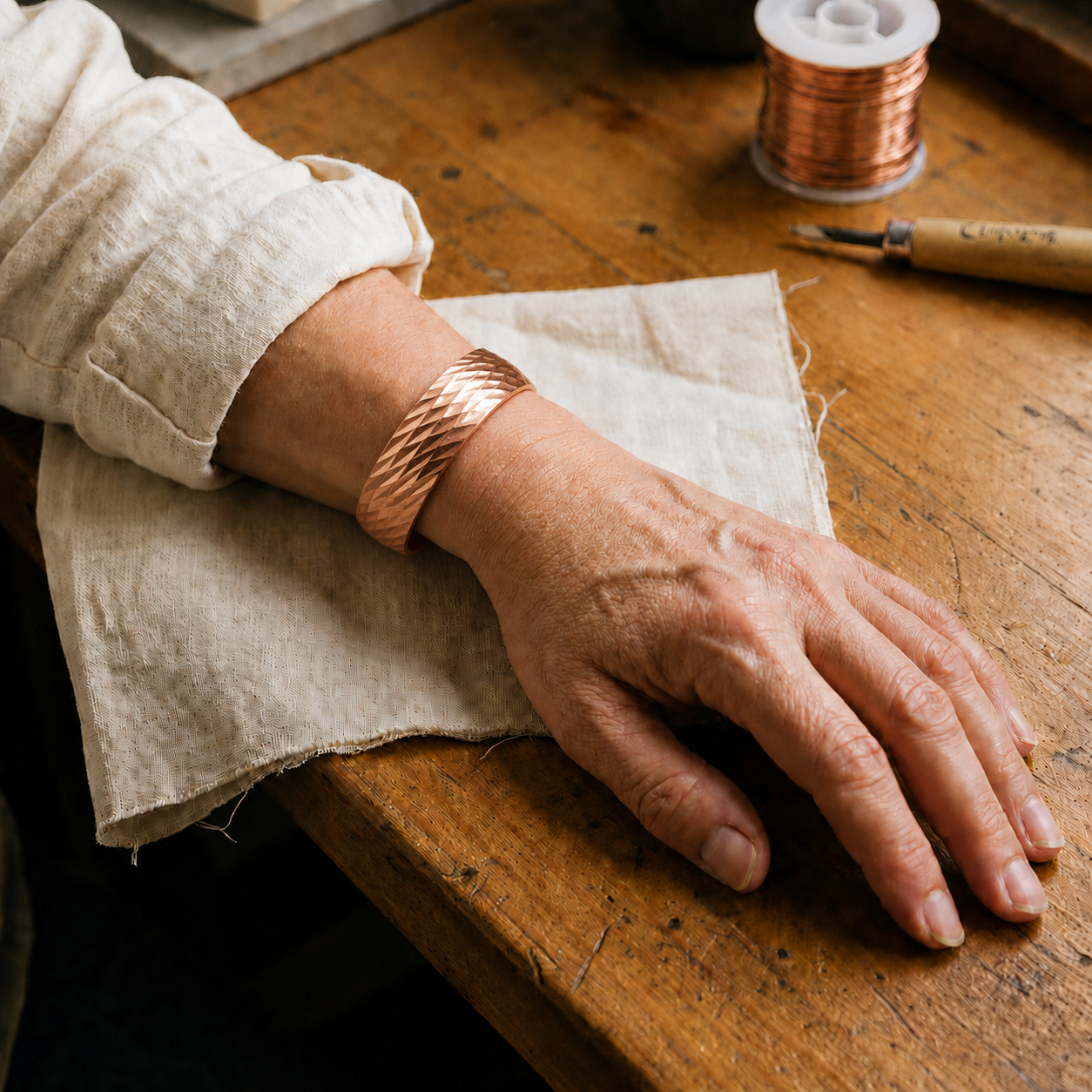 Patricia's Facet Copper Bracelet