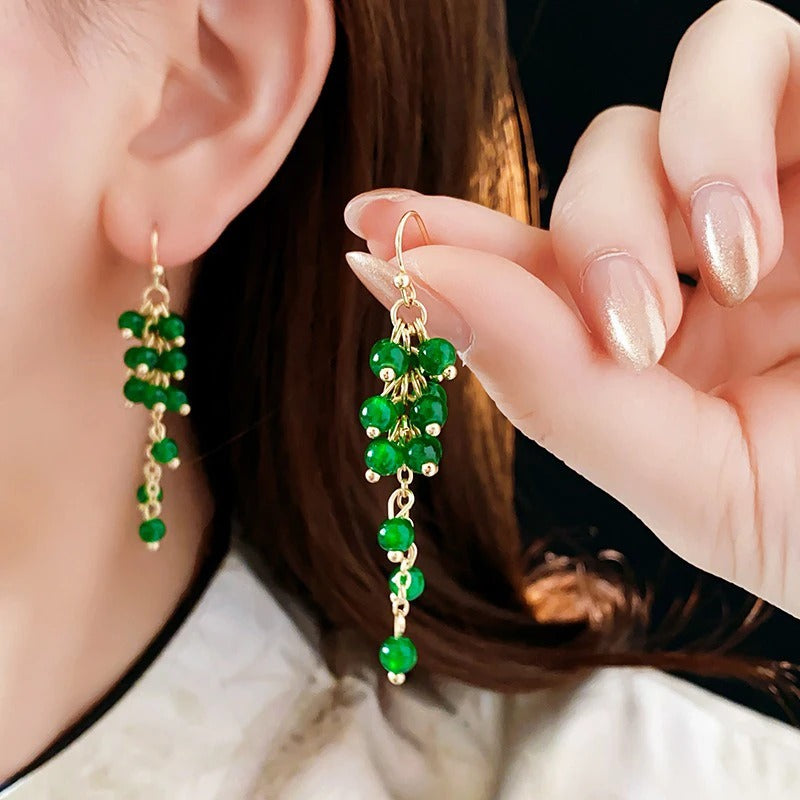 Vintage Green Grapes Earrings