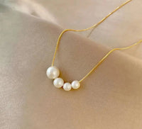 Gold freshwater pearl necklace
