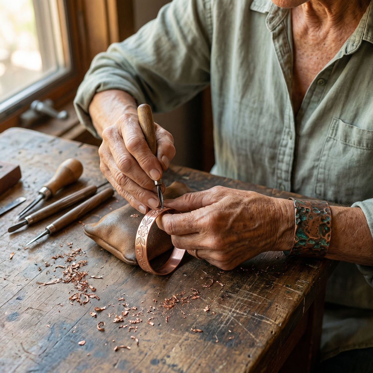 Patricia's Bloom Copper Bracelet