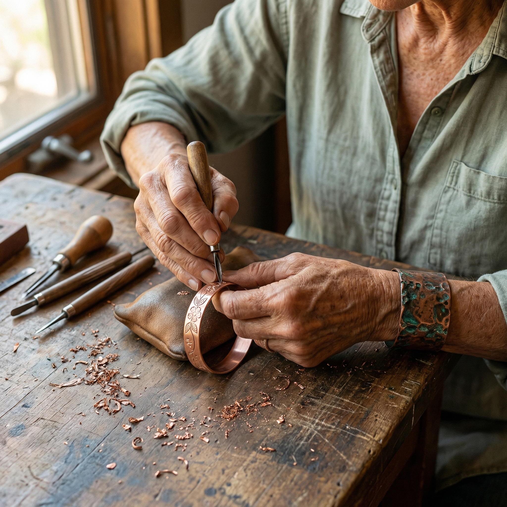 Patricia's Bloom Copper Bracelet