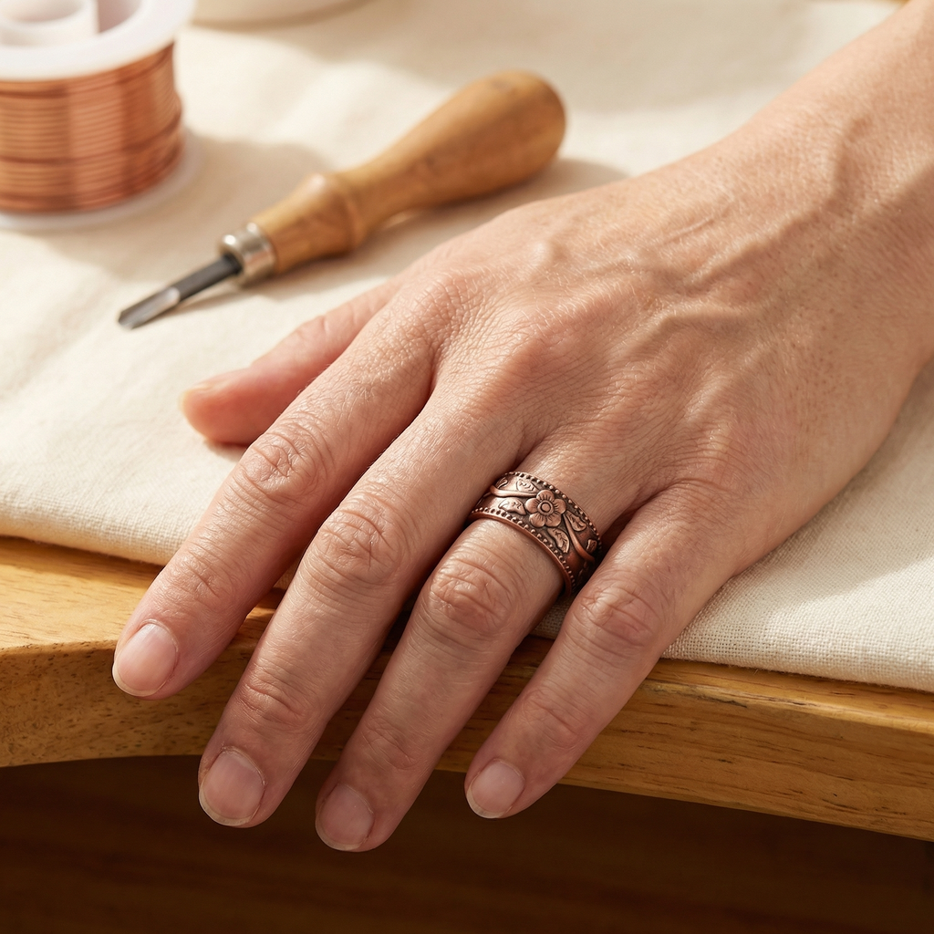 Patricia's Petal Copper Ring