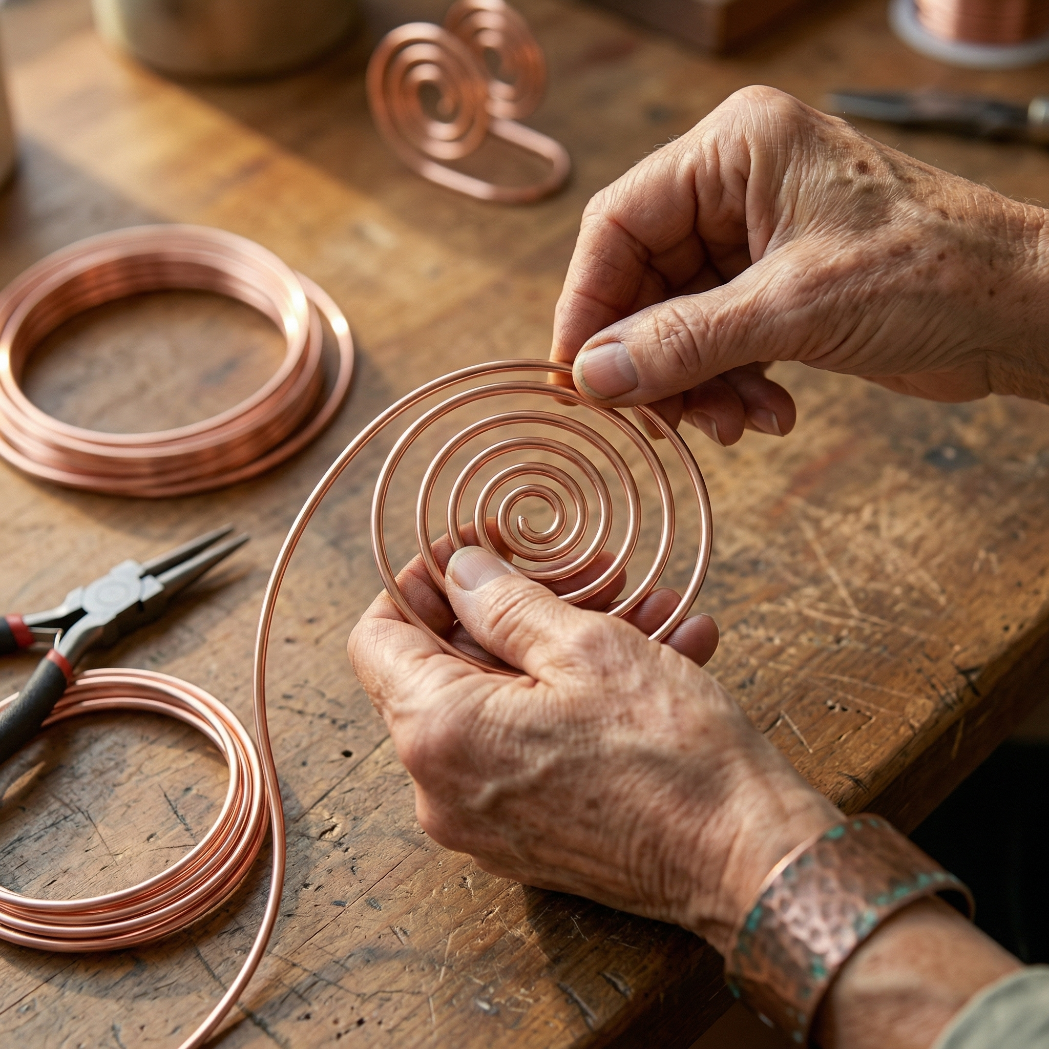 Patricia's Flow Copper Hand Spiral