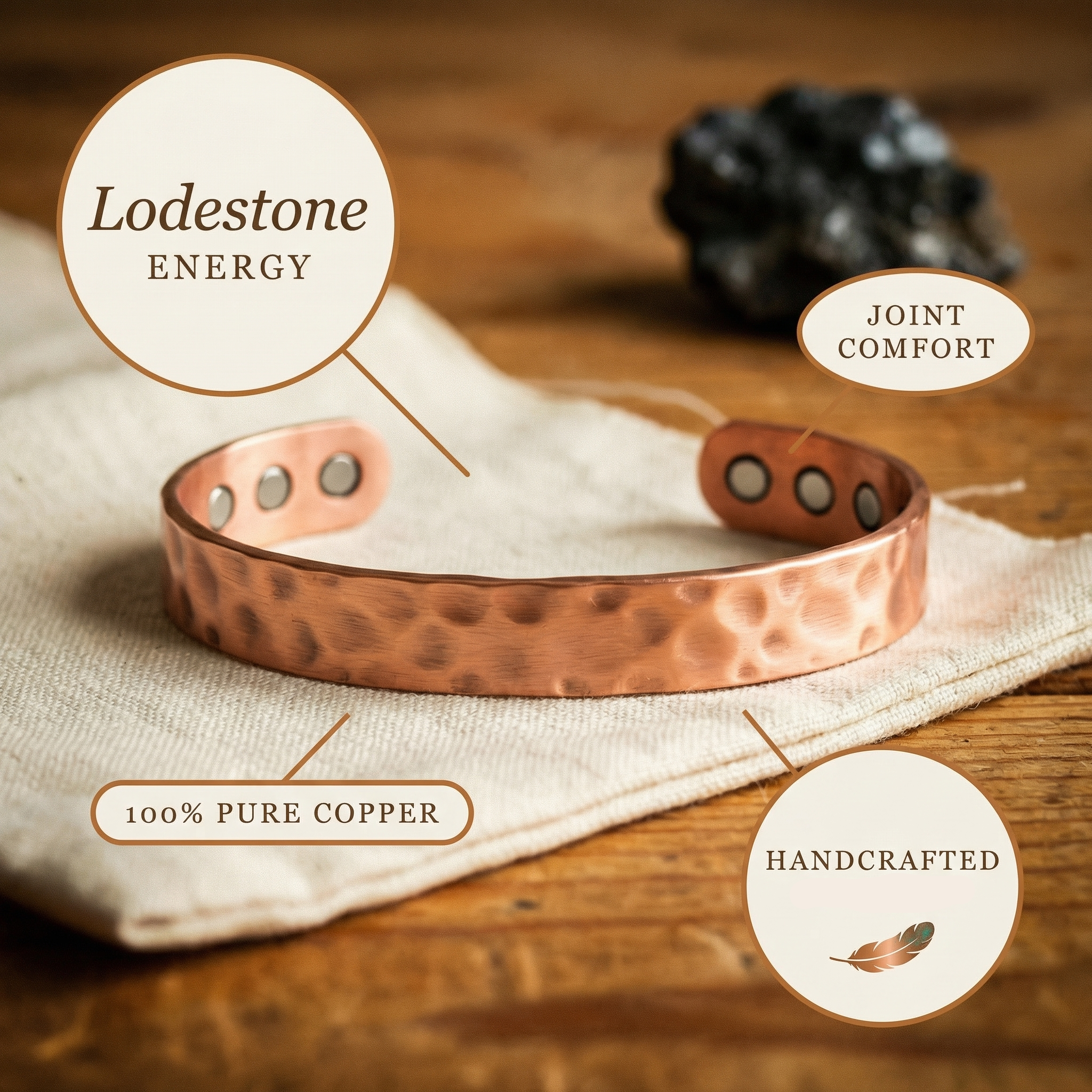 Patricia's Lodestone Copper Bracelet