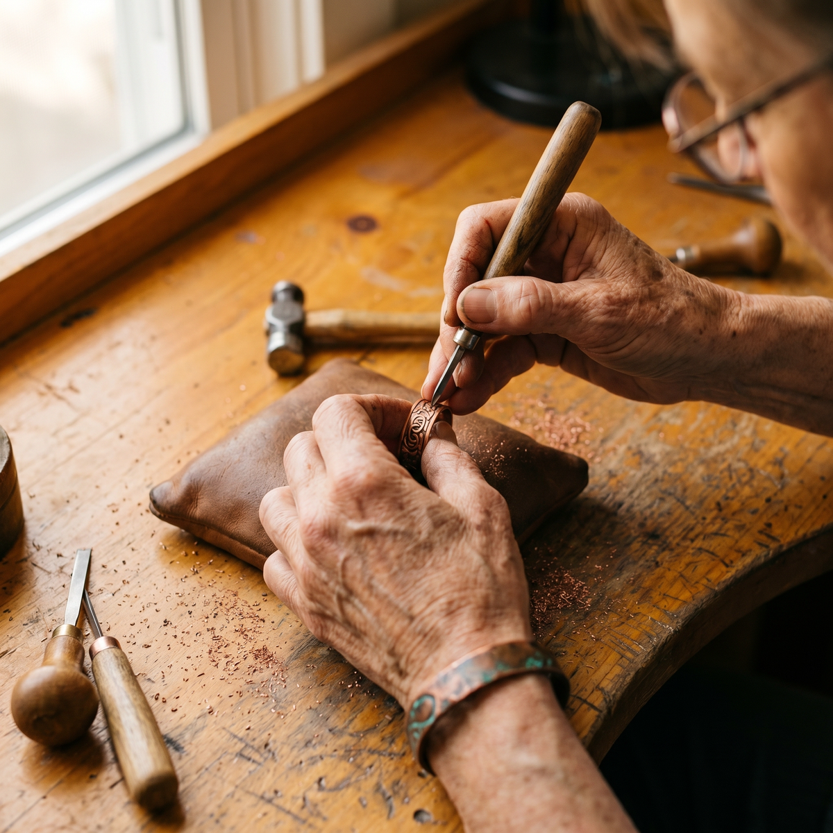 Patricia's Burr Copper Ring