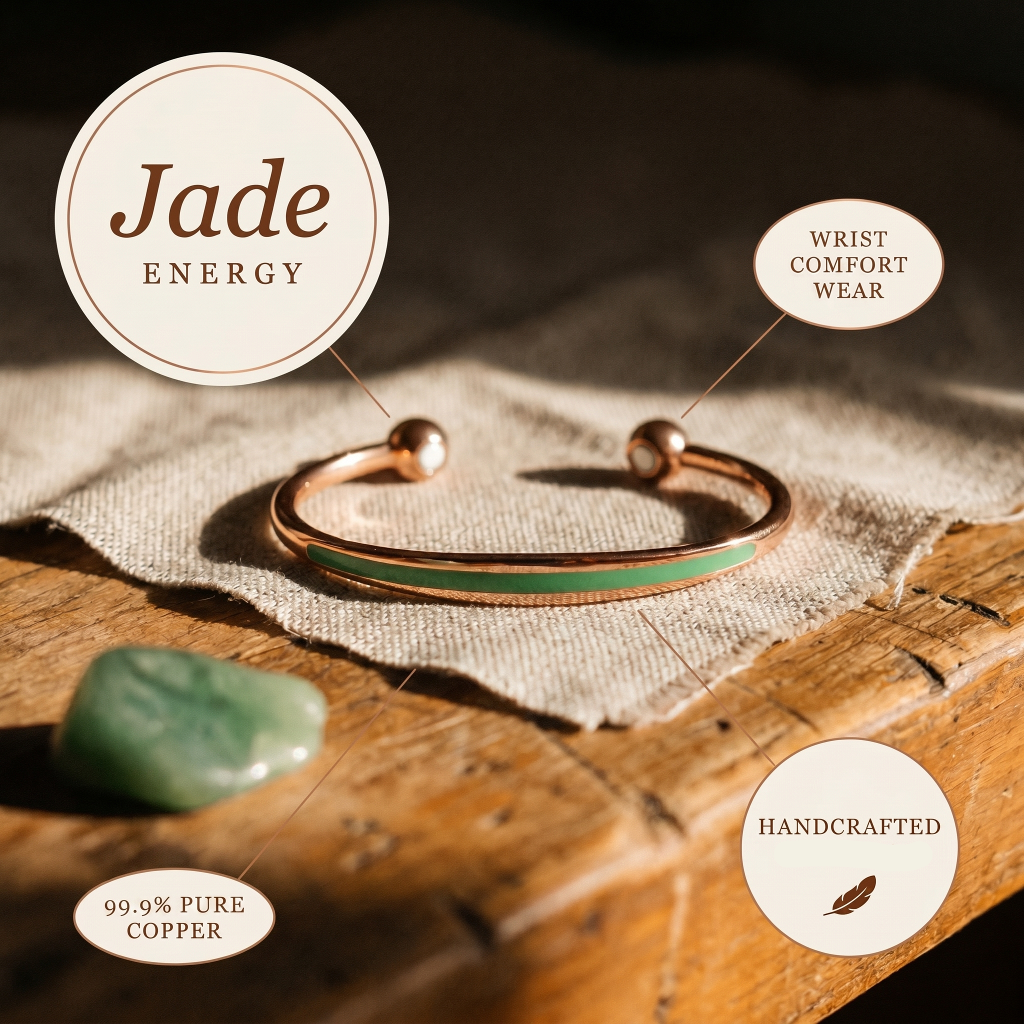 Patricia's Jade Copper Bracelet