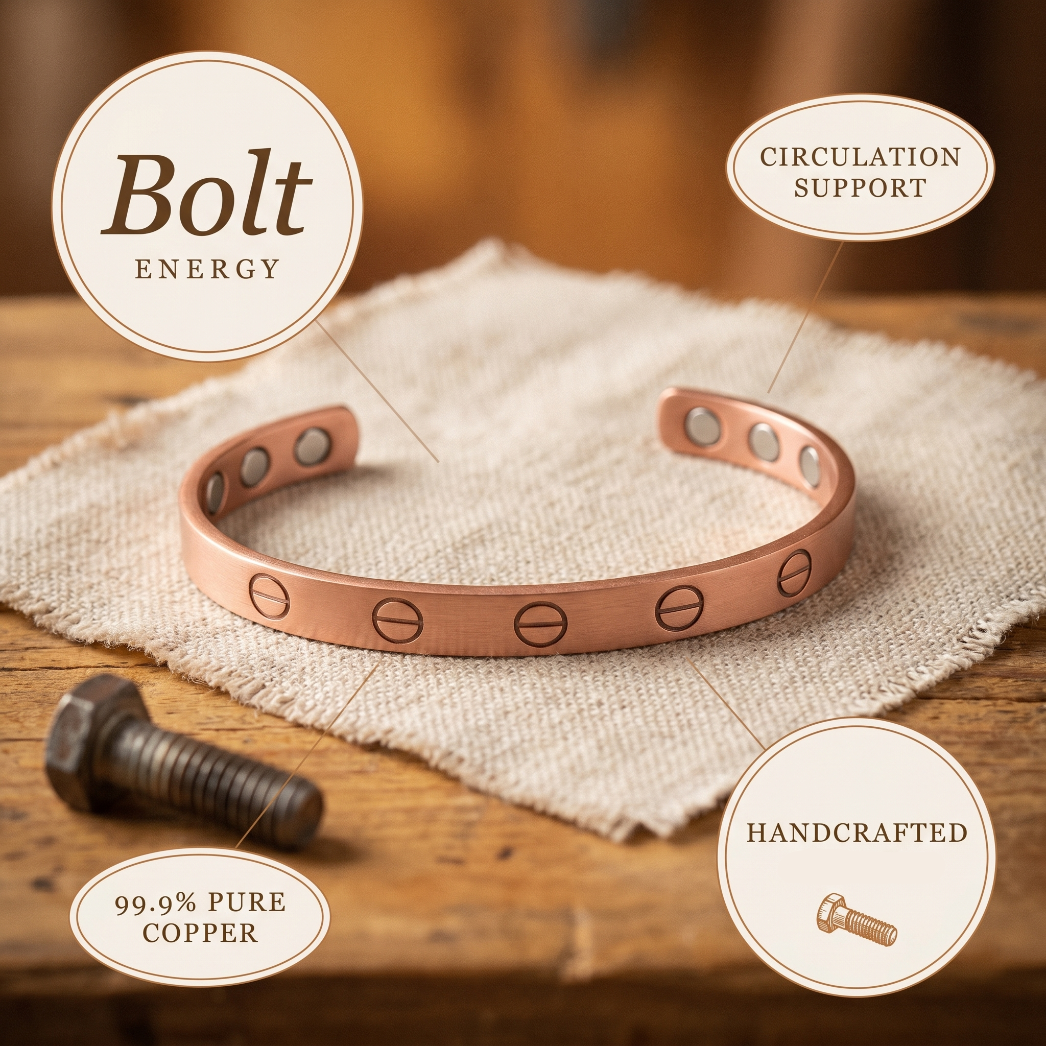 Patricia's Bolt Copper Bracelet