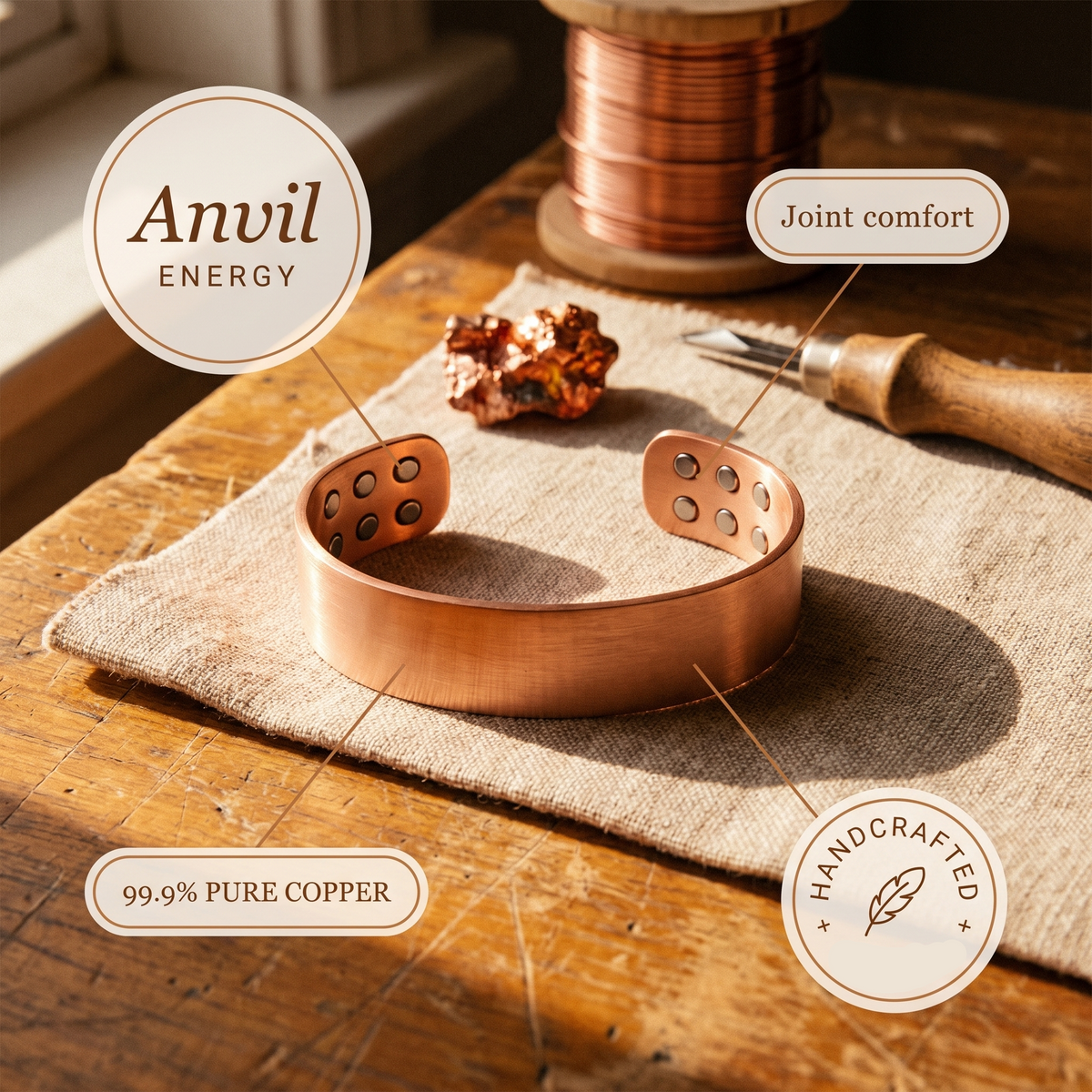 Patricia's Anvil Copper Bracelet