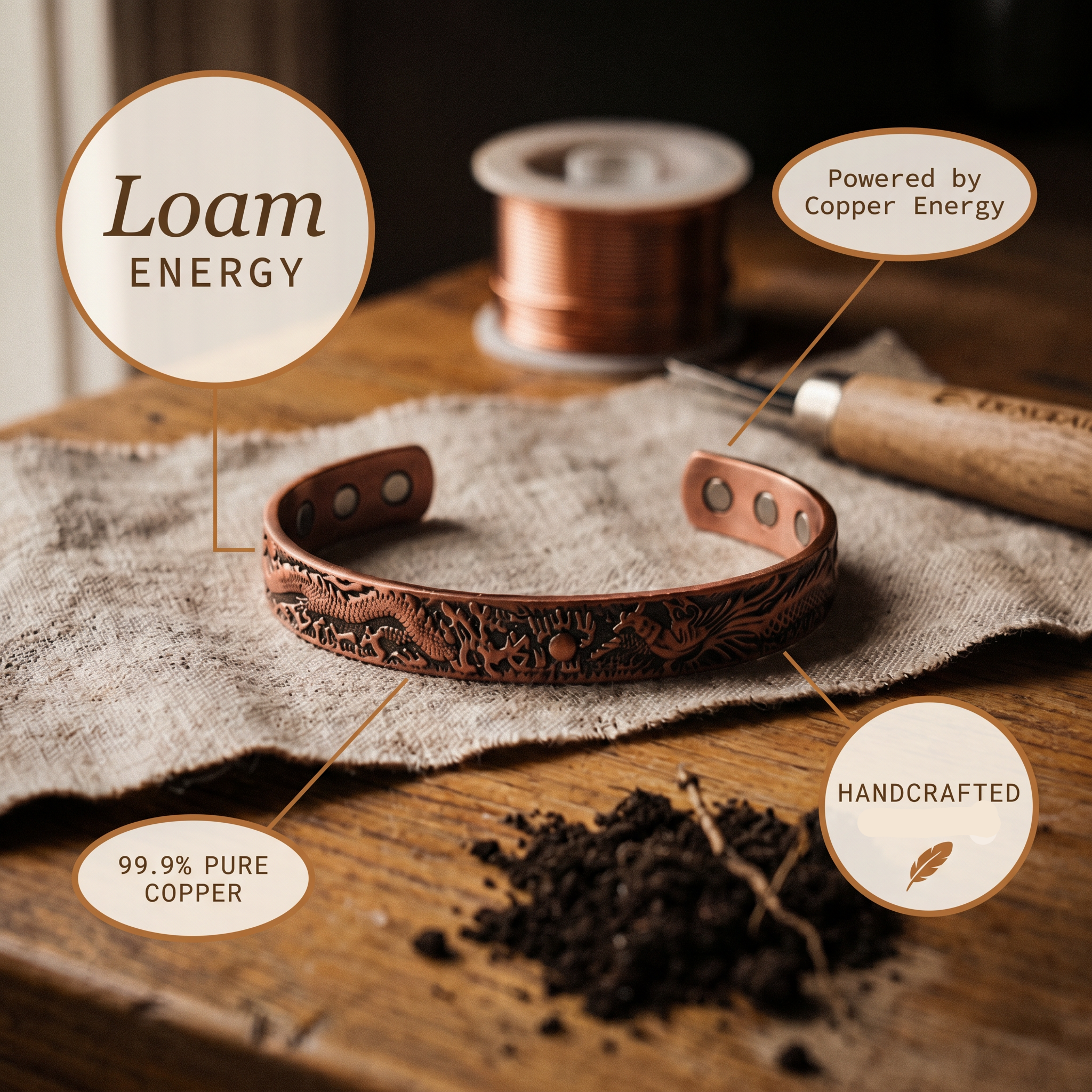 Patricia's Loam Copper Bracelet