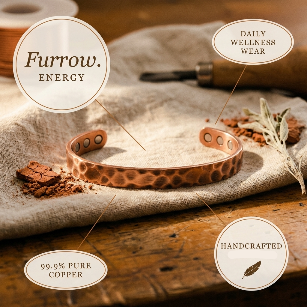 Patricia's Furrow Copper Bracelet