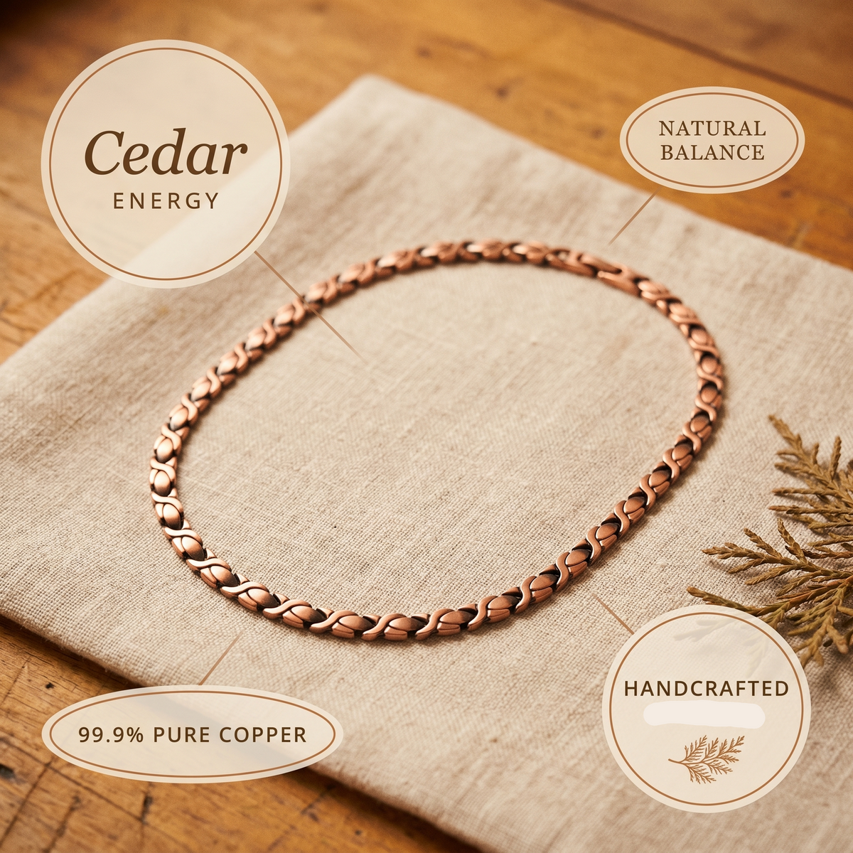 Patricia's Cedar Copper Necklace