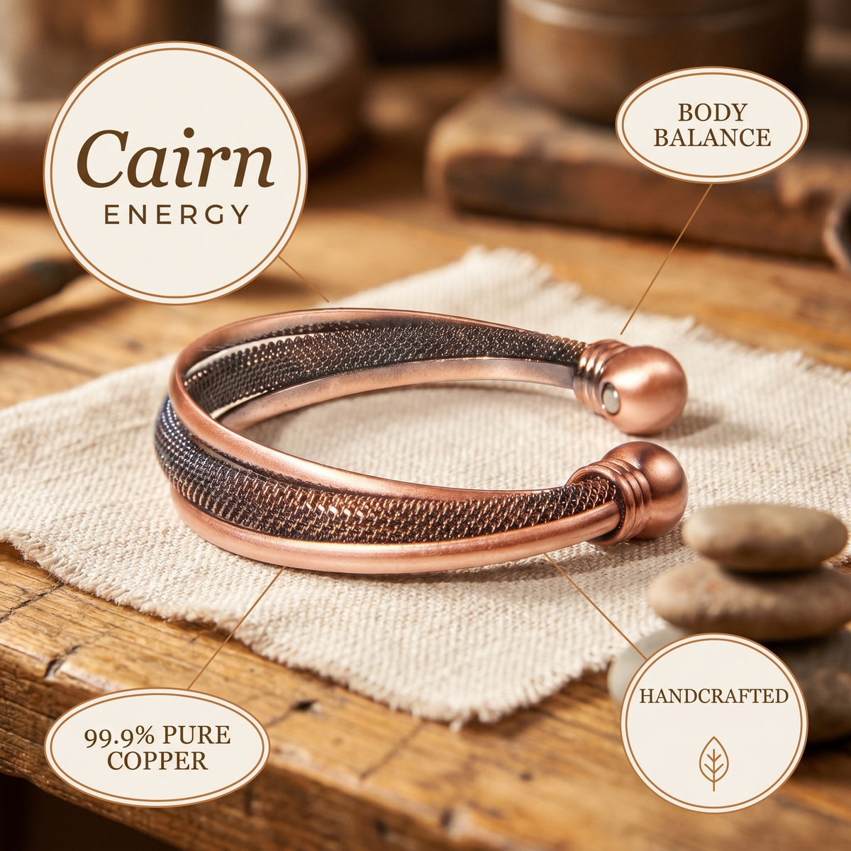 Patricia's Cairn Copper Bracelet