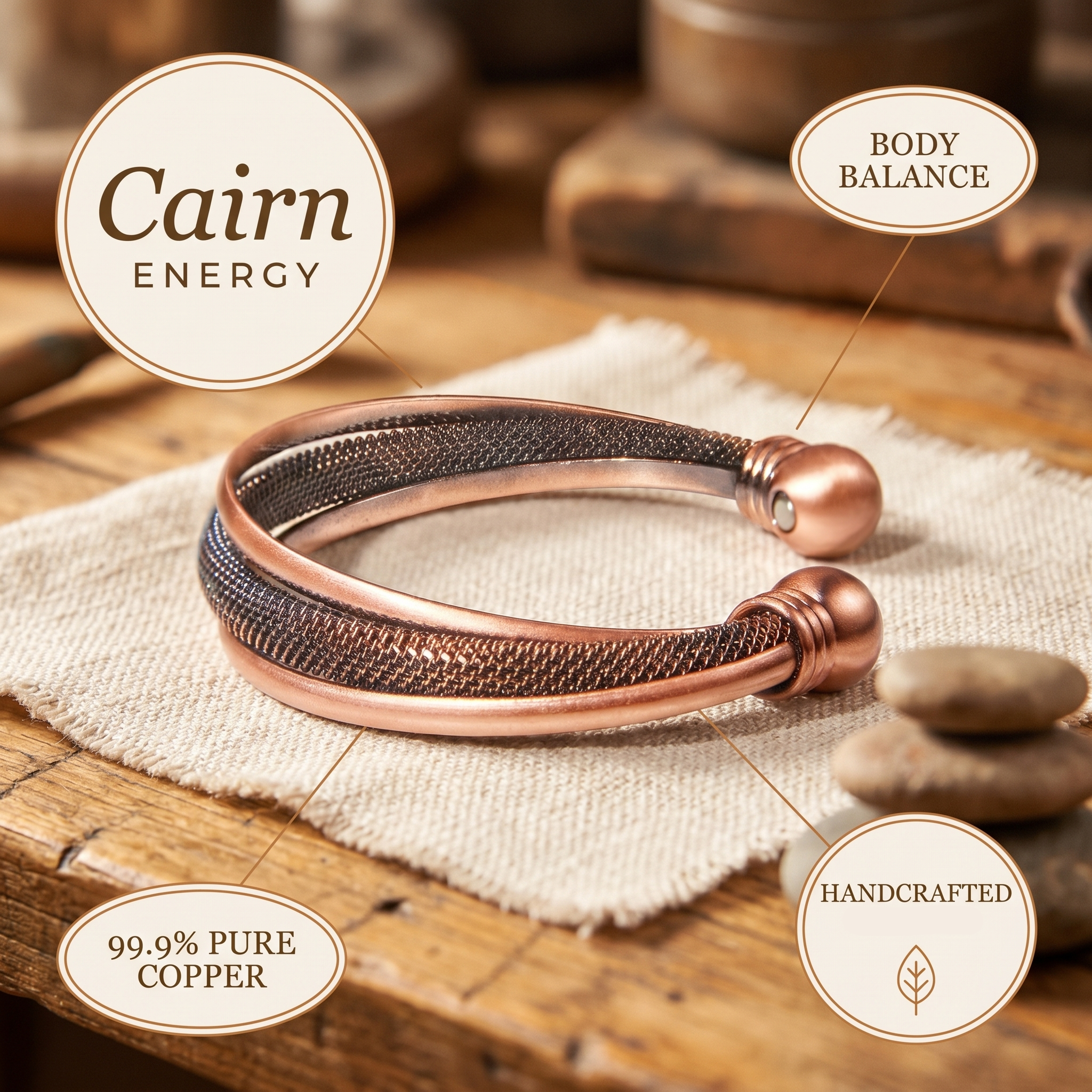 Patricia's Cairn Copper Bracelet