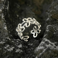 Vintage Zirconia Flower Ring