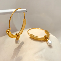 Vintage Gold & Silver Pearl Earrings