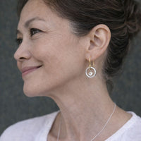 Vintage Gold & Silver Zirconia Earrings