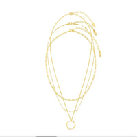 Open Circle Three Row Necklace
